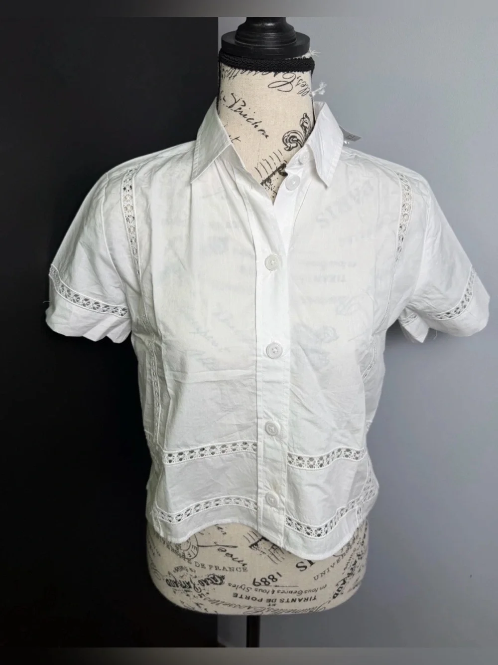 J.Crew Gamine eyelet-trim shirt NWT Size 00